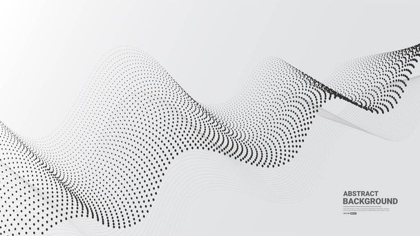 Valkoinen abstrakti tausta virtaavien hiukkasten kanssa - Vektori, kuva