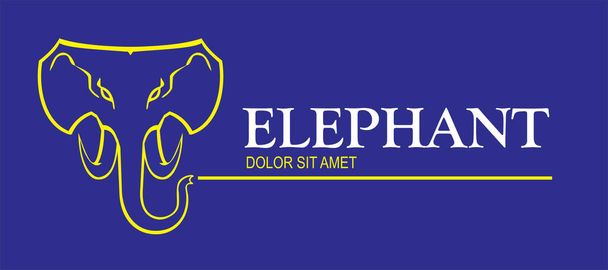 Elegantes Elefantensymbol auf blauem Hintergrund. - Vektor, Bild