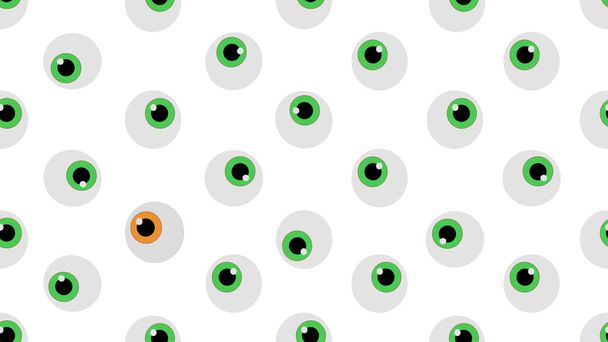 ojos verdes dibujos animados sin costuras sobre fondo blanco, concepto de ilustración - Foto, imagen