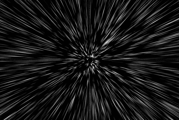 Снігові лінії боке білі на чорному тлі. абстрактна швидкість світлового руху розмивання текстури. частинка зірки або космічні подорожі
 - Фото, зображення