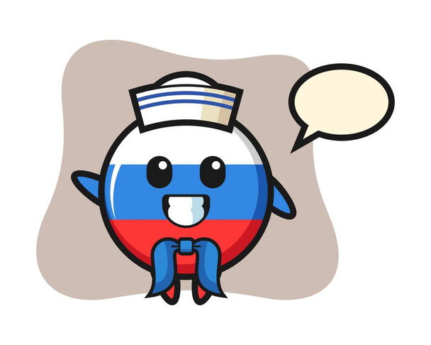 Характер маскота російського прапора як моряк. - Вектор, зображення
