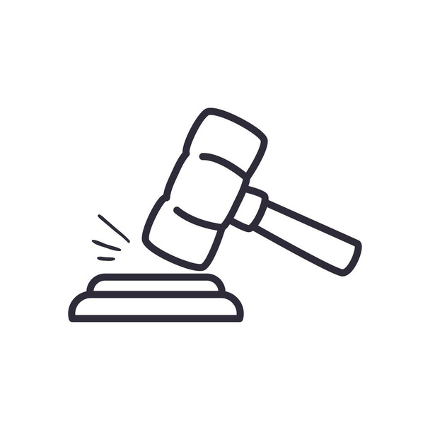 law hammer line style icon vector design - Vector, Image