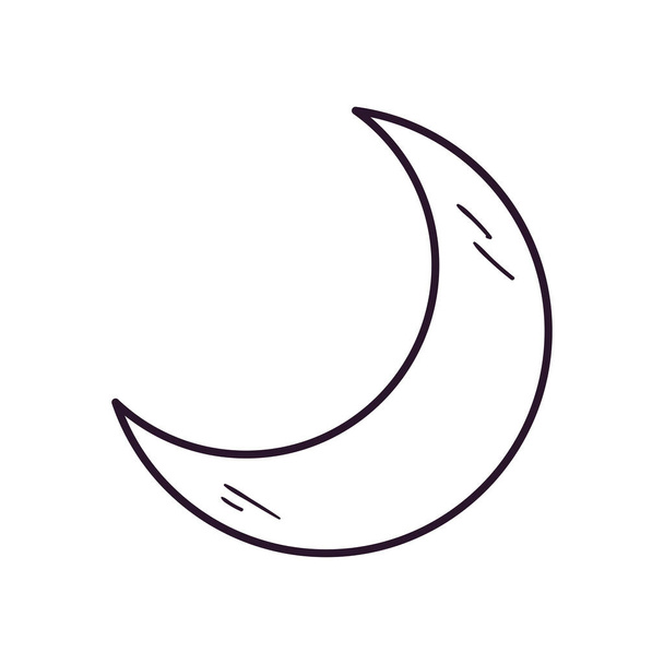 lune forme libre ligne style icône vectoriel design - Vecteur, image