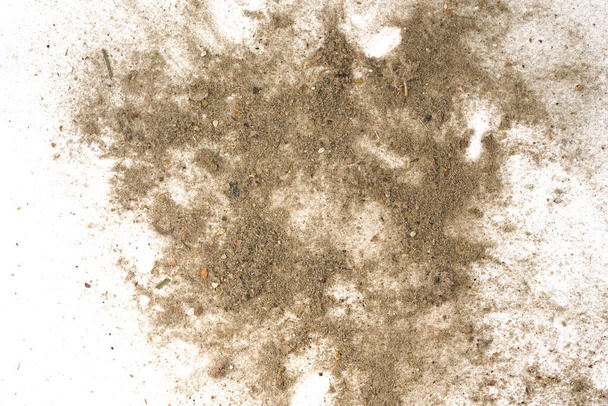 Afval, stof, vuil geïsoleerd op een witte achtergrond close-up. textuur van afval van een stofzuiger - Foto, afbeelding