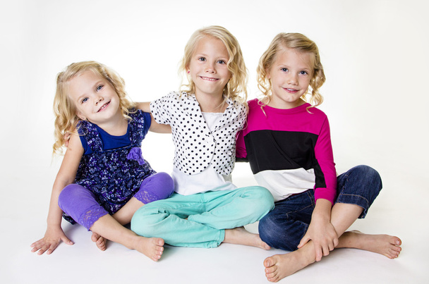 Three Beautiful Little Girls Portrait - Photo, Image