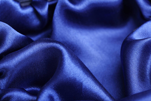 Gros plan sur la texture du tissu bleu - Photo, image