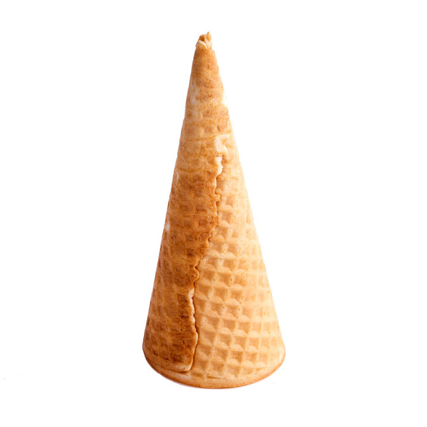 cone de waffle em um fundo branco - Foto, Imagem