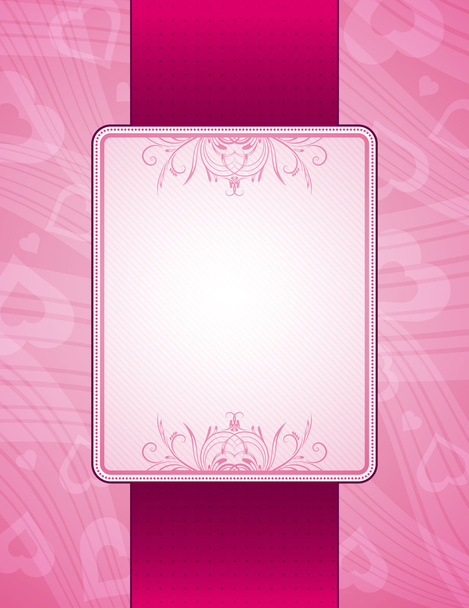 Pink background with hearts - Vector, afbeelding