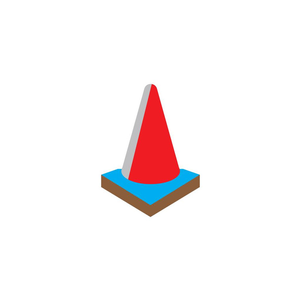 ícone de design de ilustração cone de tráfego modelo - Vetor, Imagem