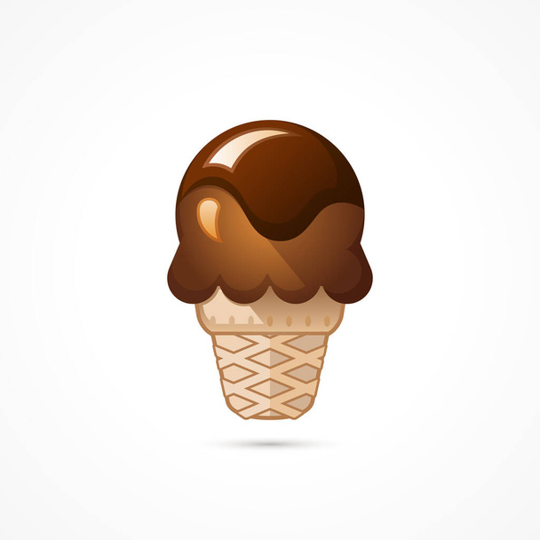 Icona cono gelato isolato su sfondo bianco - Vettoriali, immagini