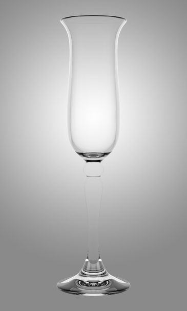 üres üveg pezsgőt elszigetelt szürke háttér - Fotó, kép