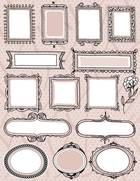 Set of special hand draw labels and banners, vector - Vektör, Görsel