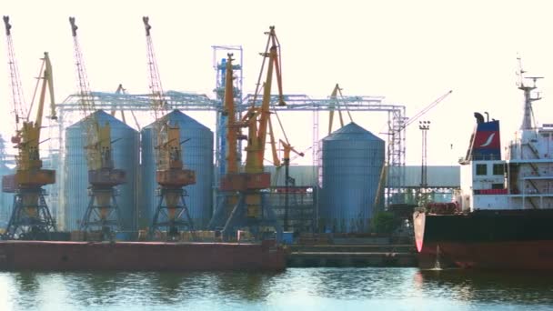 konstrukcje portów morskich do transportu ładunków - Materiał filmowy, wideo