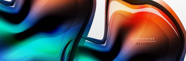 Векторний абстрактний фон, бульбашка рідкого стилю з металевою, кольоровою крихкою хромованою текстурою та ефектами кольорового світіння
 - Вектор, зображення