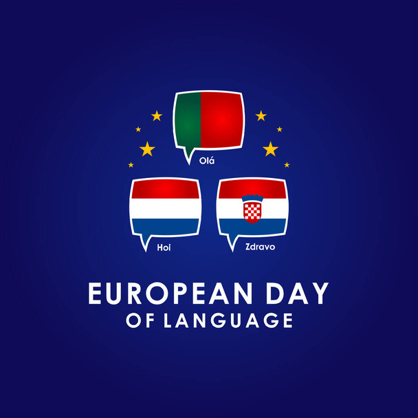 Ilustracja Europejskiego Dnia Projektowania Wektorów Językowych - Wektor, obraz