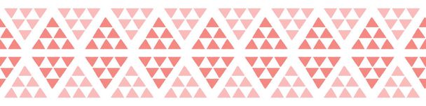 Pembe ve beyaz üçgen desenli pankart. Desenli geometrik pürüzsüz sınır tasarımı arkaplanı. - Vektör, Görsel