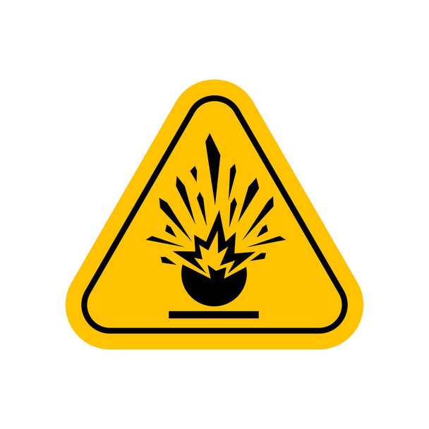cuidado signo de símbolo explosivo, señal de advertencia explosiva de precaución, icono inflamable - Vector, Imagen