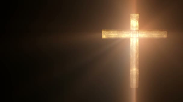 Светящийся христианский крест - Кадры, видео