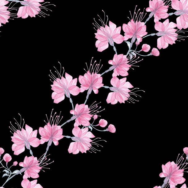 Flores transparentes sin costura - Foto, imagen