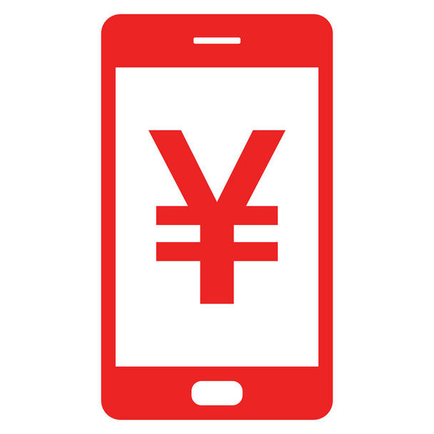 Yen a smartphone jako vektorová ilustrace - Vektor, obrázek