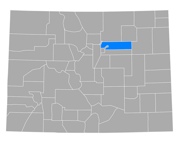 Map of Adams in Colorado - Vector, Image