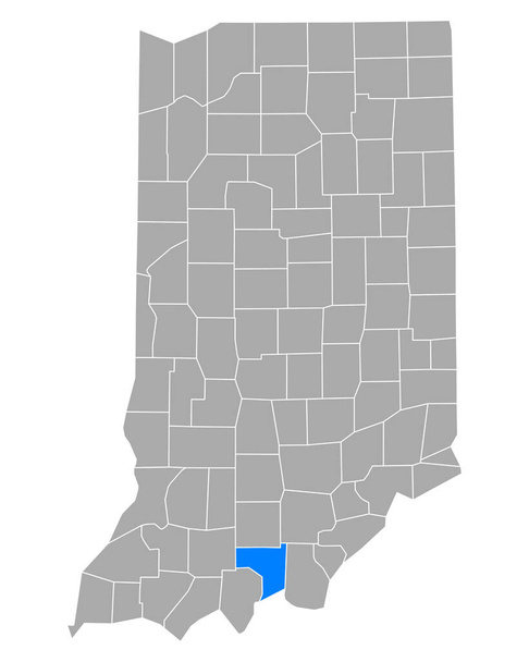 Mappa di Crawford in Indiana - Vettoriali, immagini
