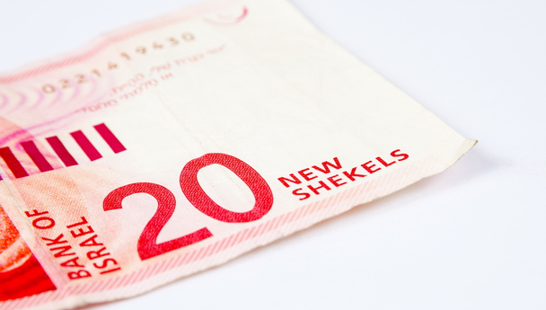 Israel vinte shekels notas close-up - Foto, Imagem