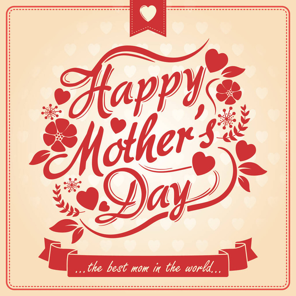 Vector greeting card for mothers day celebration in floral style - Διάνυσμα, εικόνα