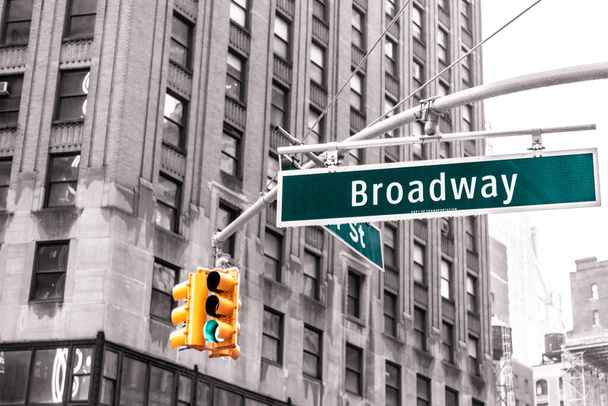 Broadway σημάδι στη Νέα Υόρκη στις ΗΠΑ - Φωτογραφία, εικόνα