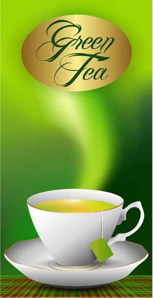 An example of a cup of tea on the table. eps 10 vector - Vector, Image
