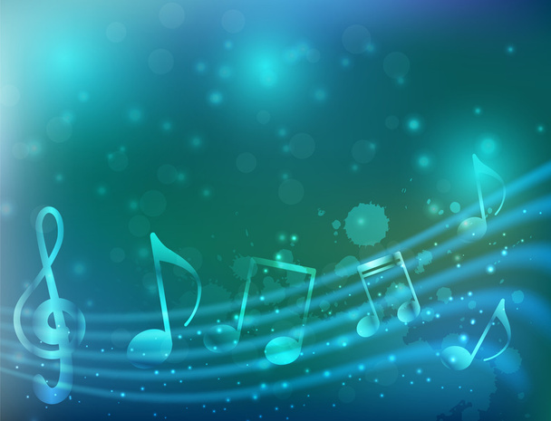 Blue music background - Vector, afbeelding