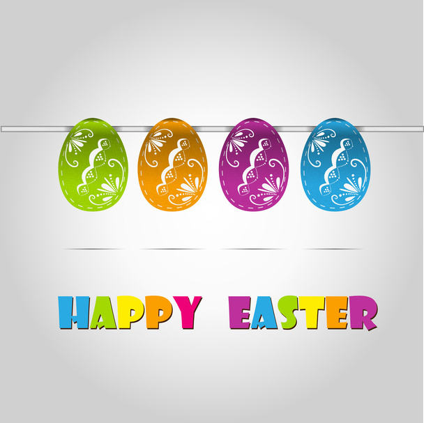 Happy easter cards illustration retro vintage with easter egg and fonts - Vector, Imagen