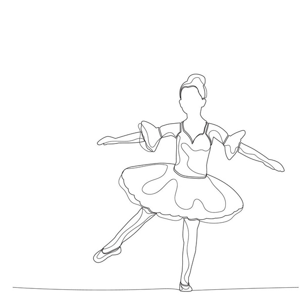  schizzo con linee ballerine bambina ballerina - Vettoriali, immagini