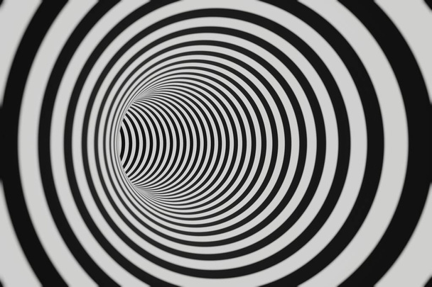 zwart-wit gestreepte tunnel animatie achtergrond animatie 3d rendering - Foto, afbeelding