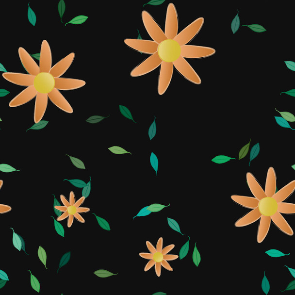 цветы с бесшовным фоном, векторная иллюстрация - Вектор,изображение
