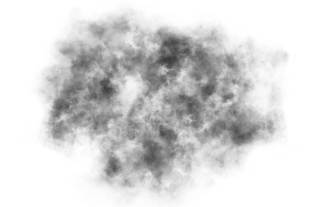 Humo texturizado, negro abstracto, aislado sobre fondo blanco - Foto, Imagen