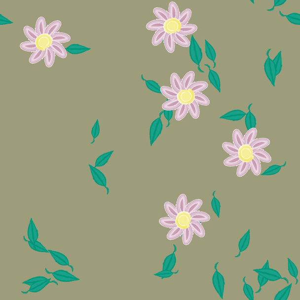 beautiful floral seamless background, vector illustration - Vetor, Imagem