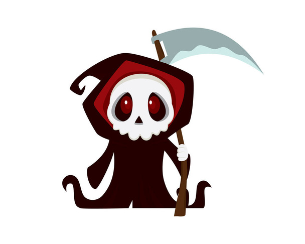Cute and Sweet Grim Reaper with Cartoon Style Vector - Vettoriali, immagini
