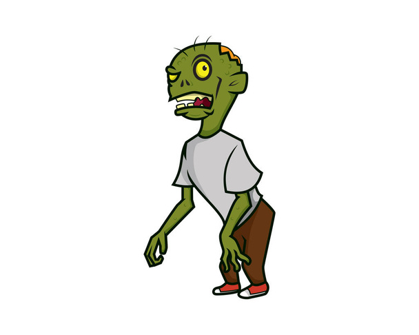 Ilustración detallada de la mascota del zombi con el vector de estilo de dibujos animados - Vector, imagen