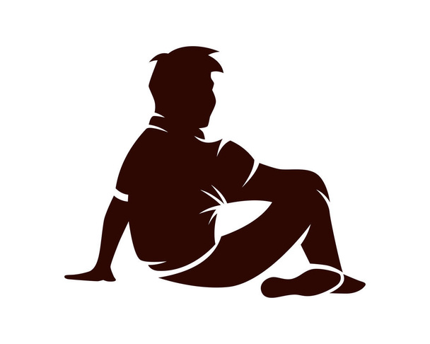 Lonely Man with Side View Perspective Illustration Vector - Vector, Image