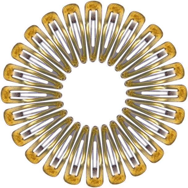 yellow hair clips in a circle - Photo, Image