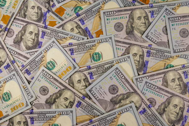 Az amerikai százdolláros bankjegyek háttere - Fotó, kép
