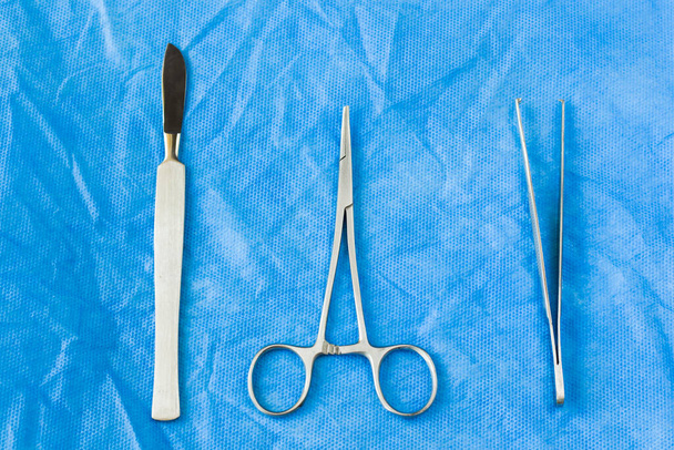 Disszekciós készlet - Rozsdamentes acél eszközök orvostanhallgatók Anatómia, Biológia, Állatorvos, Tengerbiológia - Fotó, kép