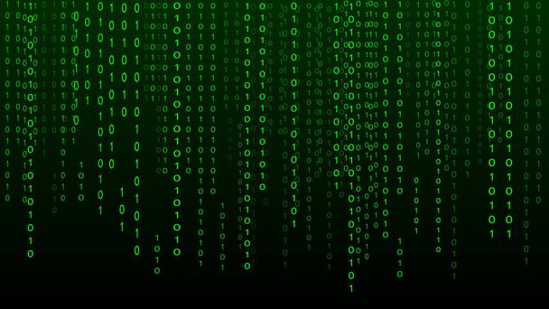 Digitaler Hintergrund grüne Matrix. Matrixhintergrund mit Ziffern 1.0. Binärer Computercode. Hacker-Codierungskonzept. Illustration. - Foto, Bild