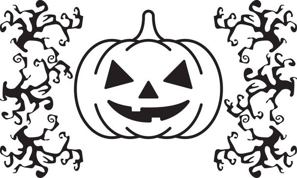 halloween pumpkin smile vector design template - Vecteur, image