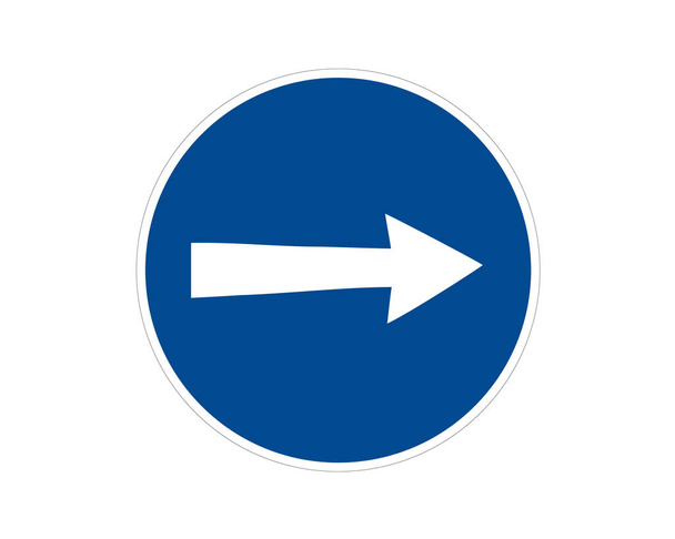 Panneau de signalisation, direction de déplacement commandée, icône vectorielle - Vecteur, image