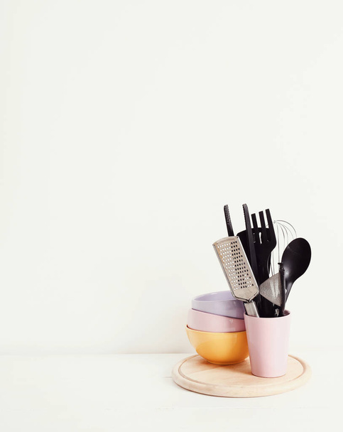 Cooking. Kitchen utensil on the table - 写真・画像