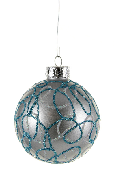 Silver Decorated Bauble - Photo, Image