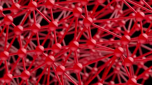 Rede atómica vermelha com alfa. animação 3d - Filmagem, Vídeo