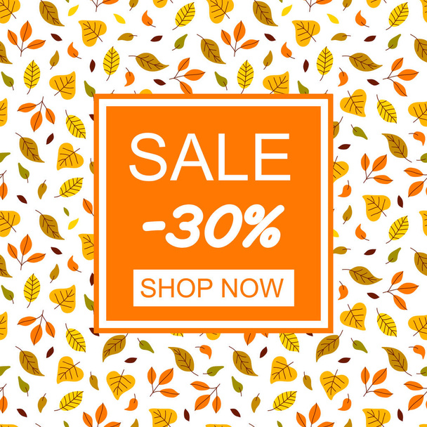 Pattern with cute autumn leaf in scandinavian  - Vector, Image